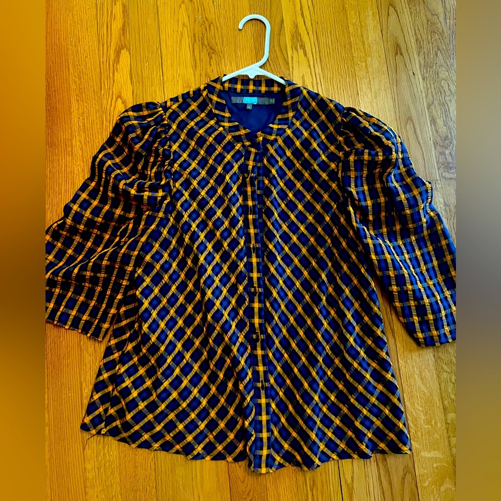 Eva Franco Anthropologie Orange/blue top